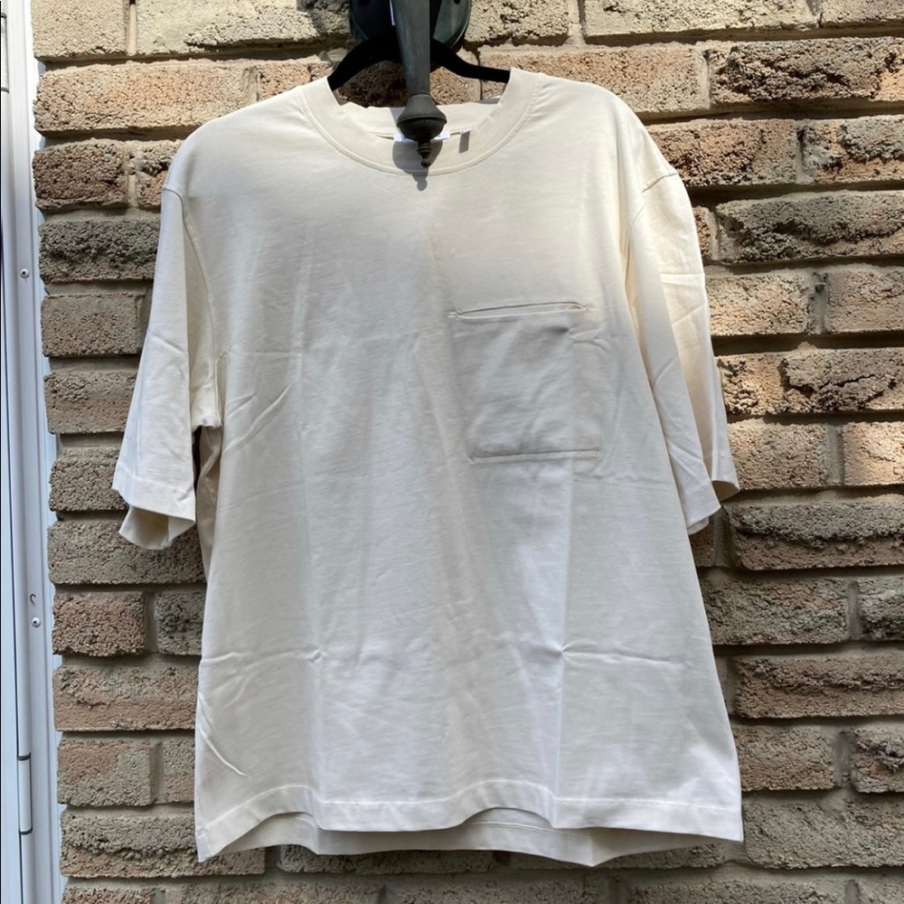 Helmut Lang Stitched Pocket Tee Cream